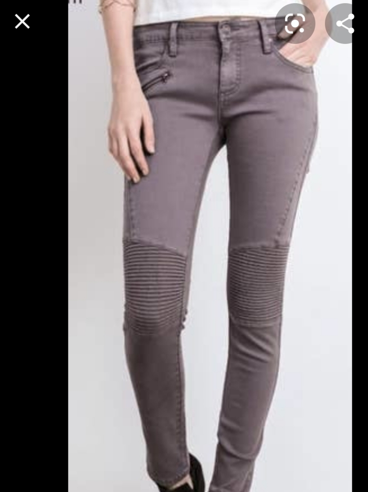 Olive moto jeans